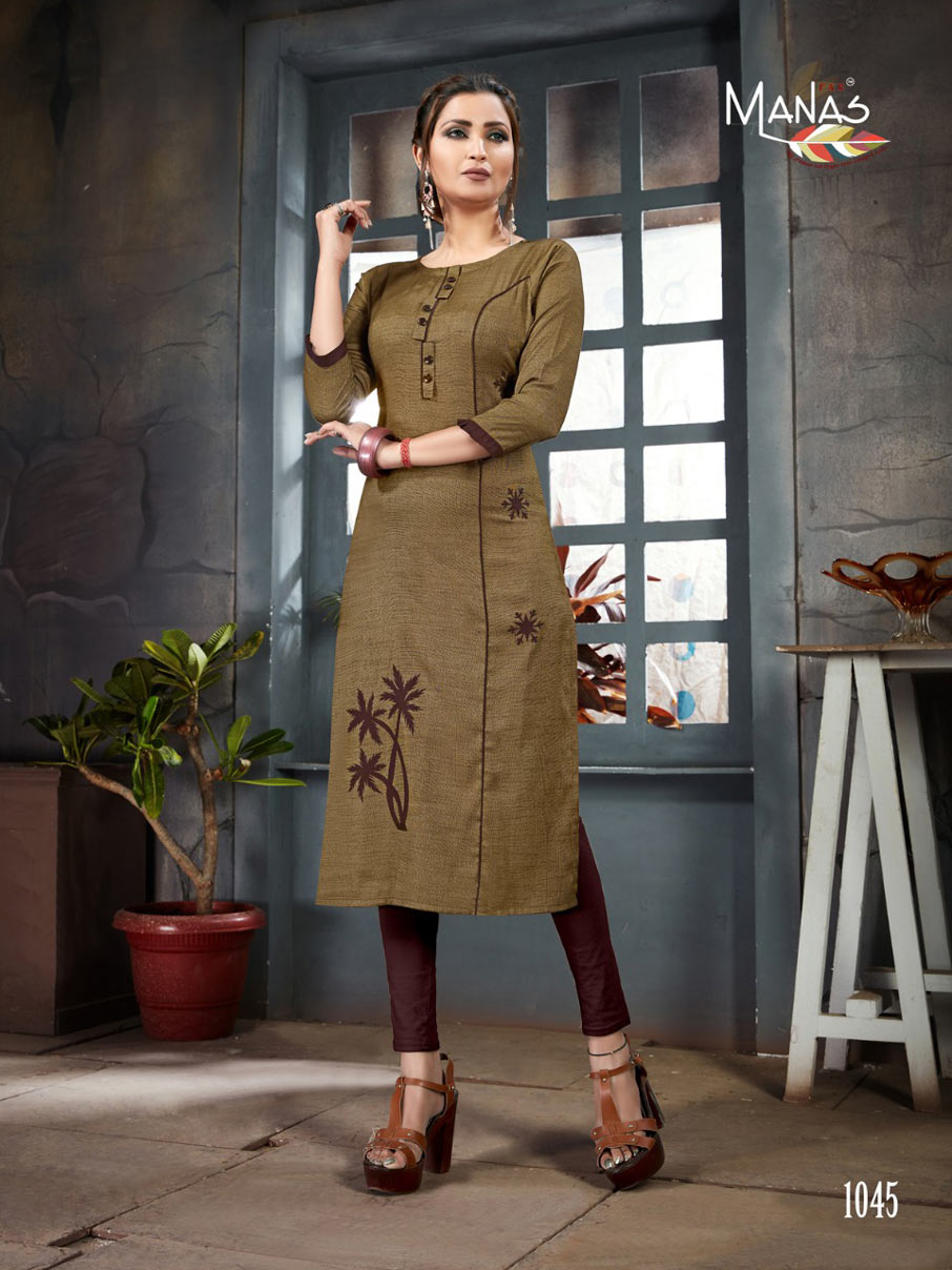 Priyal Vol-6 Manas Aplic Peach Work Wholesale Kurti Priyal Vol-6 Manas Aplic Peach Work Wholesale Kurti